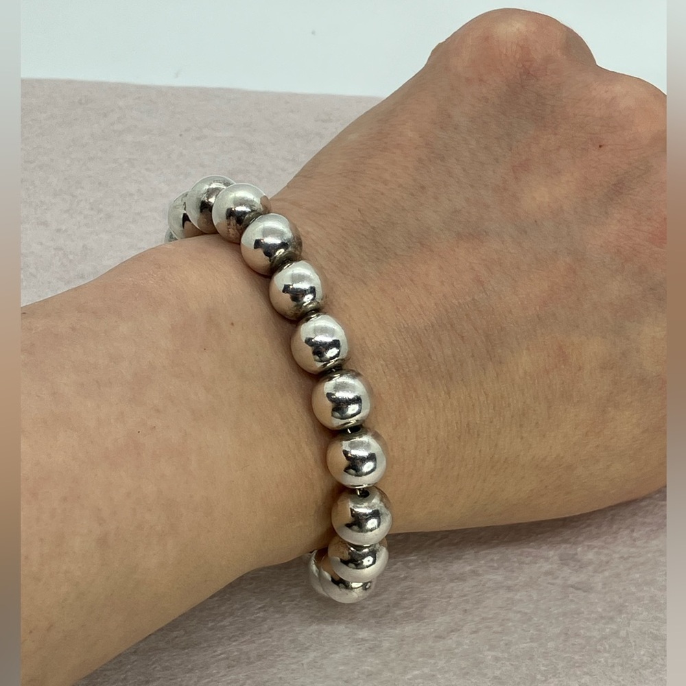 Silpada 925 Sterling Silver Large Ball Bead Bracelet w Box Clasp | Retired B0471 - Picture 3 of 8